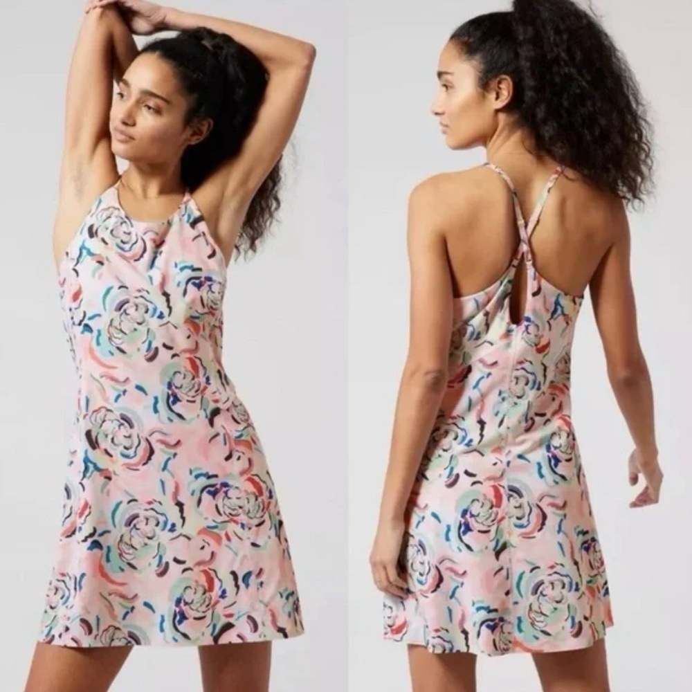 Athleta Infinity Printed Sleeveless Dress In Elegance Pink Floral